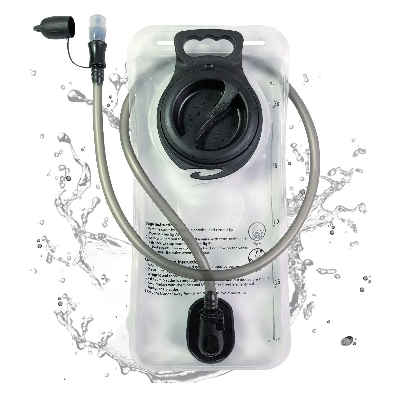 Outdoor drinking water bag, off-road running, mountaineering, cycling, hiking, water bag, portable soft water bag, with straw nozzle