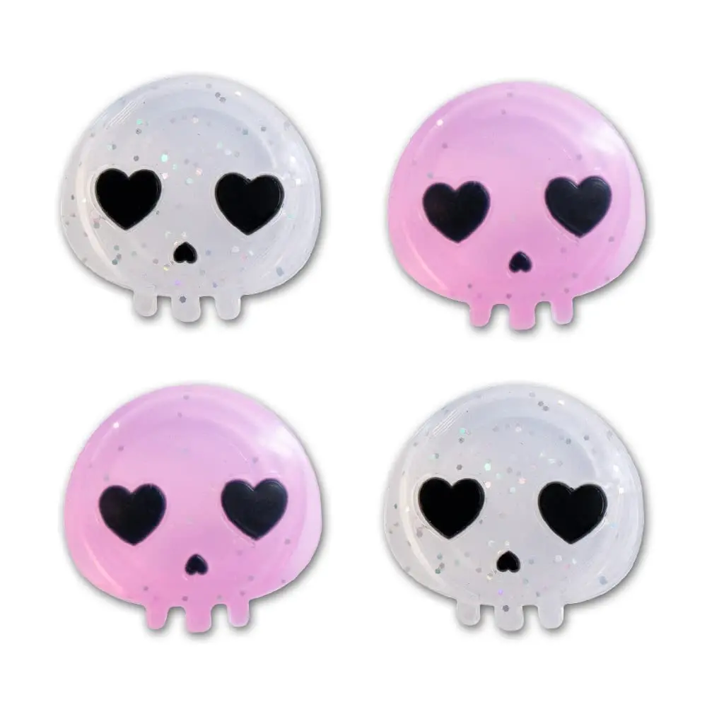 Switch Joycon Thumb Grips Caps, Cute Halloween Glitter Skull Joystick Cover for Nintendo Switch OLED/Lite, Kawaii Thumbstick Analog Button Cover for NS Accessories