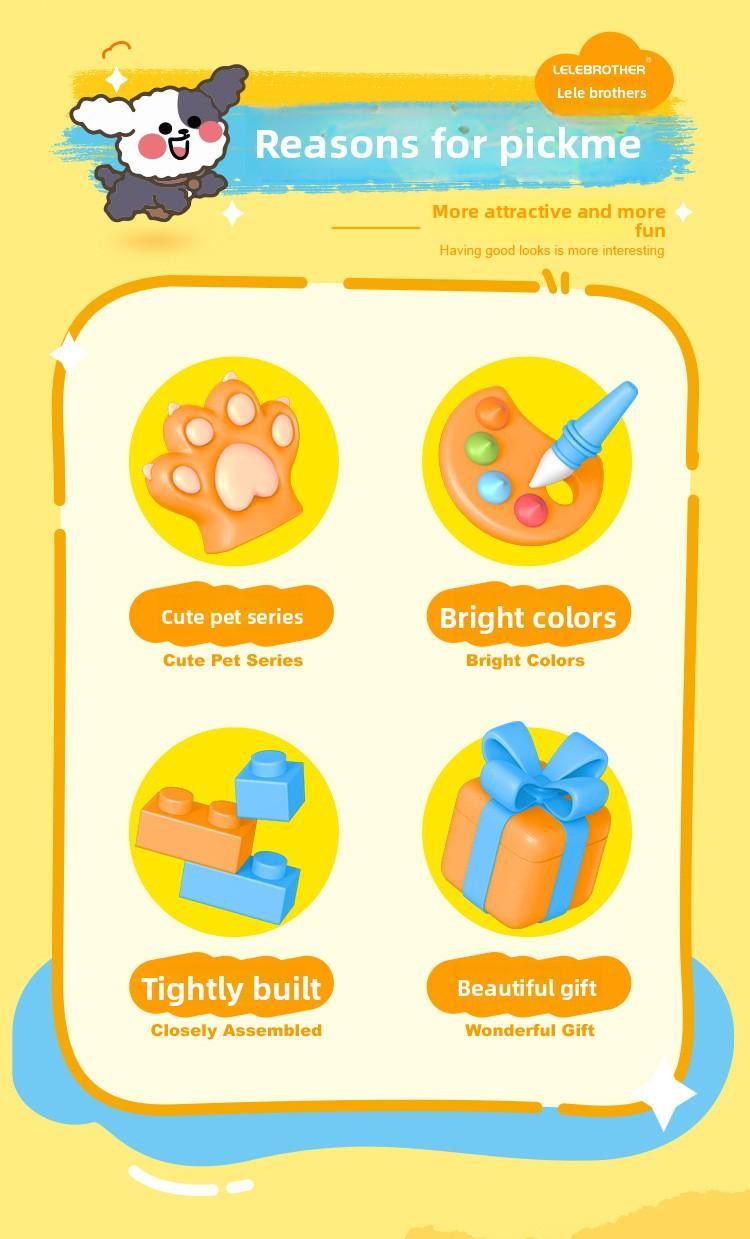 Cute Mini Particle Cat & Dog Building Blocks, Fun for Kids & Adults, Decor & Gift Idea, Perfect Time Killer,6PCS Cartoon Cat & Dog Pet Figures Building Blocks Set,Cute Cat Dog Micro Building Blocks Animal Model Kit for Kids Adults