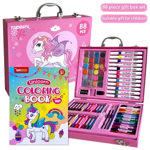 88-Piece Professional Art and Drawing Set, Includes Paint Brushes, Tools, Colored Pencils, Crayons, Drawing Pad Combination, Art Sets