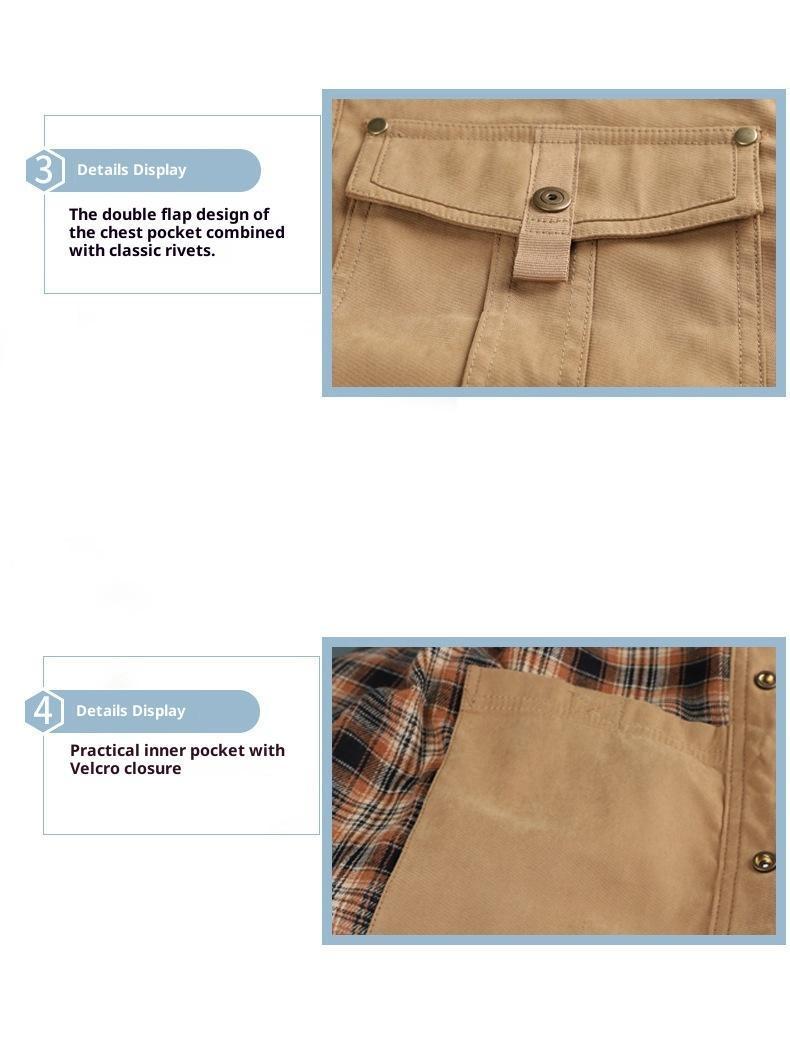 BIGWIG Men's Plaid Flannel Jacket, Winter Bomber Jacket, Warm Workwear Jacket, Flannel Lined, Lightweight Snap Button, Lapel Casual Jacket, Retro Western Style Jacket