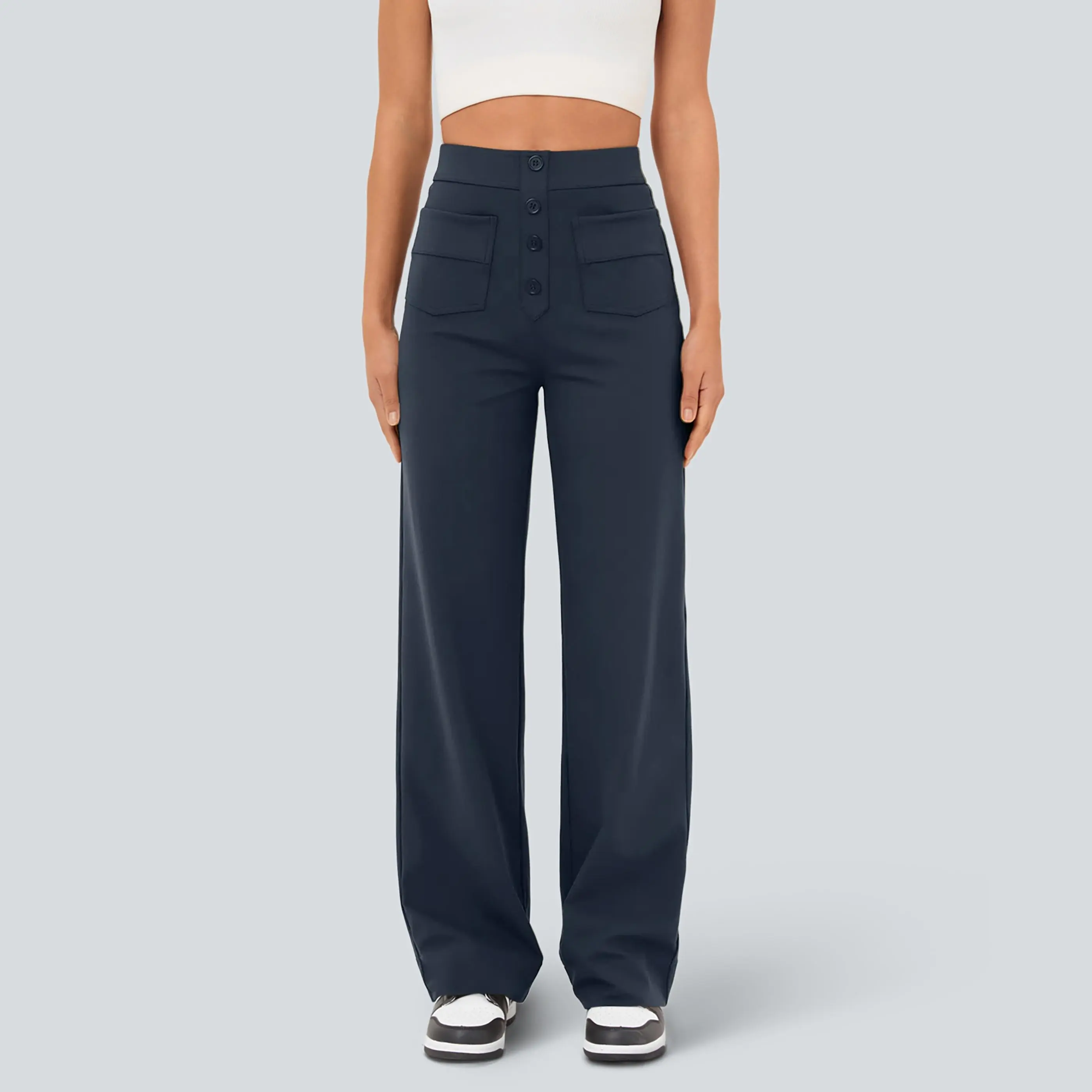 Halara DayStretch High Waisted Pockets Straight Leg Casual Pants Halara DayStretch High Waisted Pockets Straight Leg Casual Pants