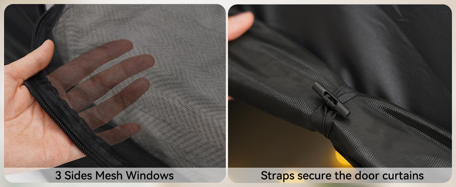 Twin Bed Tent for Adult and Kids, Blackout Bed Tents Reduction 99% Sleeping Tents for Indoor, Tent with Star Light & Bag Breathable Private with 3 Doors