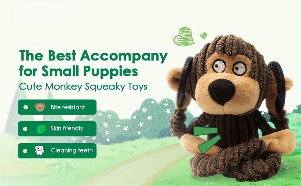 Squeaky Plush Dog Chew Toys | Cute Interactive Toys for Puppy Teething, Pet Training, and Entertainment, Suitable for All Breed Sizes, Brand: VITSCAN