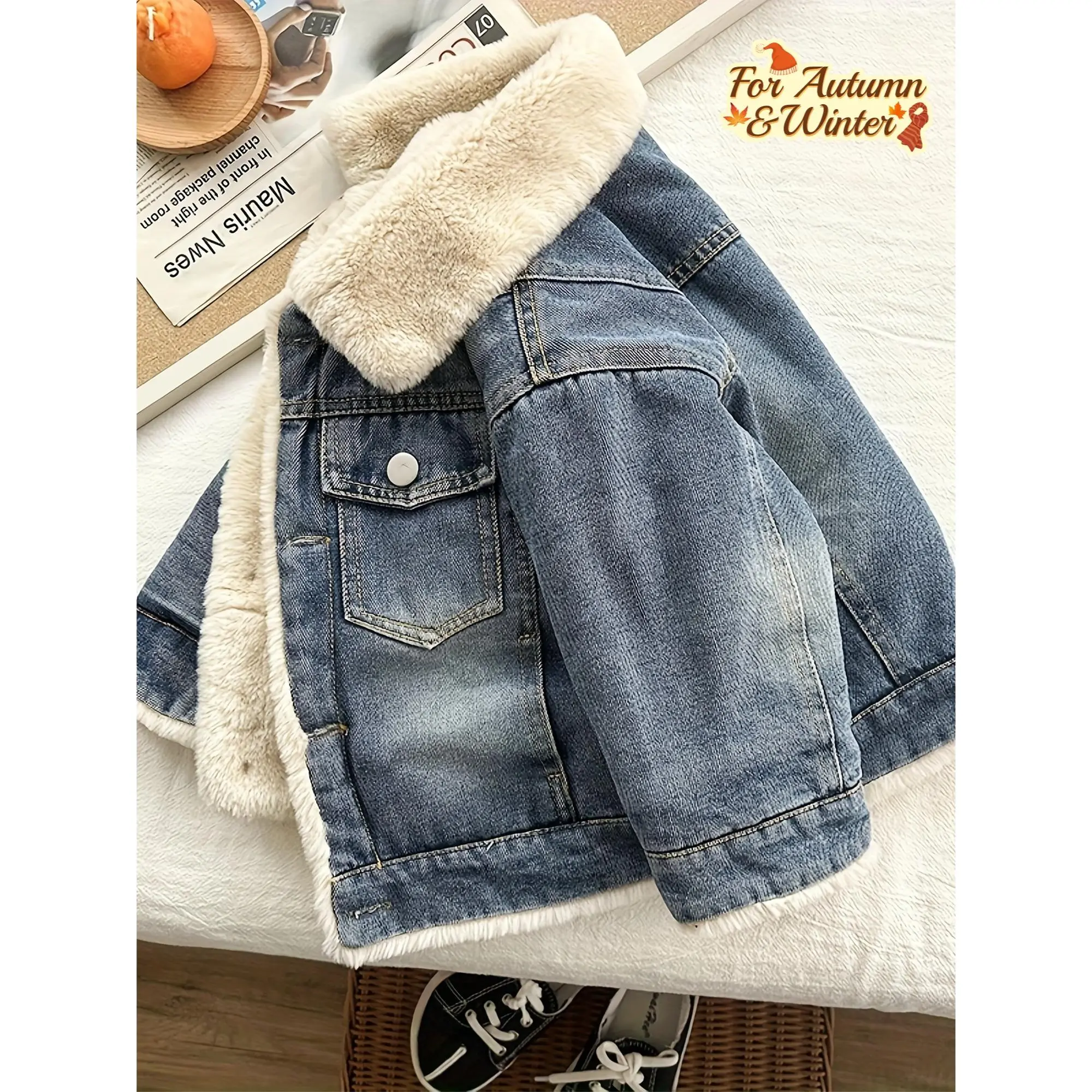 2026 Kids' Fleece-Lined Warm Fashionable Jacket - Thick Mock Neck, Prop 65 Safe, Autumn-Winter Sports & Outdoor Outerwear Accessory