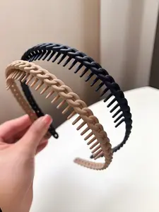 2pcs New Style Anti-Slip Teeth Hairband For Women, Washing Face Curved Headband, Hairpin, Headwear Accessories Casual Tiaras,Hairband,Hair Hoop ,Zig Zag Headband Headbands ,Home,Skincare Headband