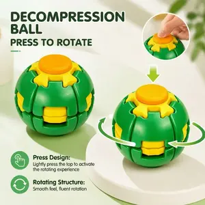 3D Printed Dual Color Ball, Pressable Rotating Basketball, Stress Relief Tool for Office, Perfect Gift for Friends, Kids, Family, Stress Relief Balls