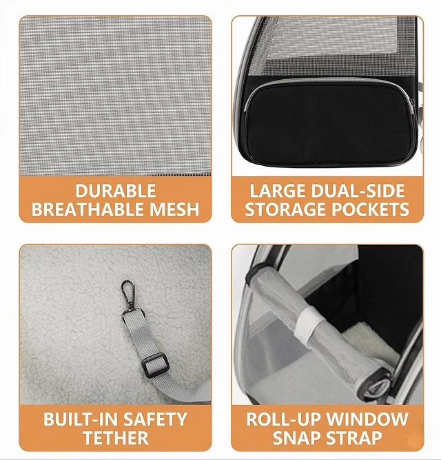 360° Breathable Mesh Pet Carrier Backpack | Ventilated Escape-Proof Bag for Small Dogs Cats Hiking Travel