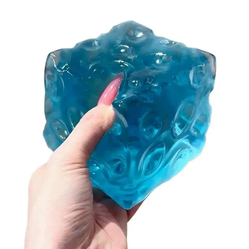 Frosted Matte Jumbo Cheese Cube Stress Ball Big Cheese Non-Bounce Squeeze Ball ASMR Sensory Anti Stress Fidget  for Adults