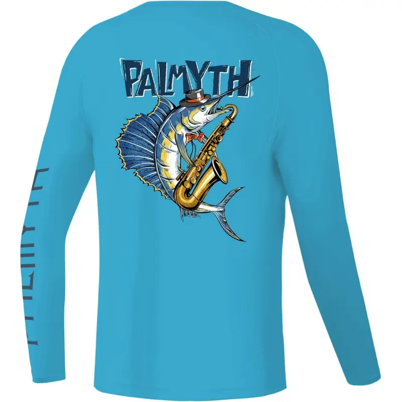 Palmyth Boys Fishing Shirt Long Sleeve UPF 50+ Quick Dry |   artistic fish graphic,UPF 50+,quick dry,4-way stretch