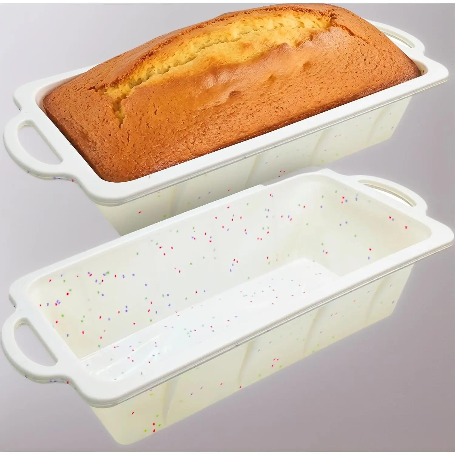 Silicone Bread Loaf Pan – 2 Pack, 9.5x5 inch Silicone Molds for Baking with Metal Reinforced Frame - Non-Stick Banana Bread Loaf Pan & Silicone Baking Pan -for Baking Meatloaf