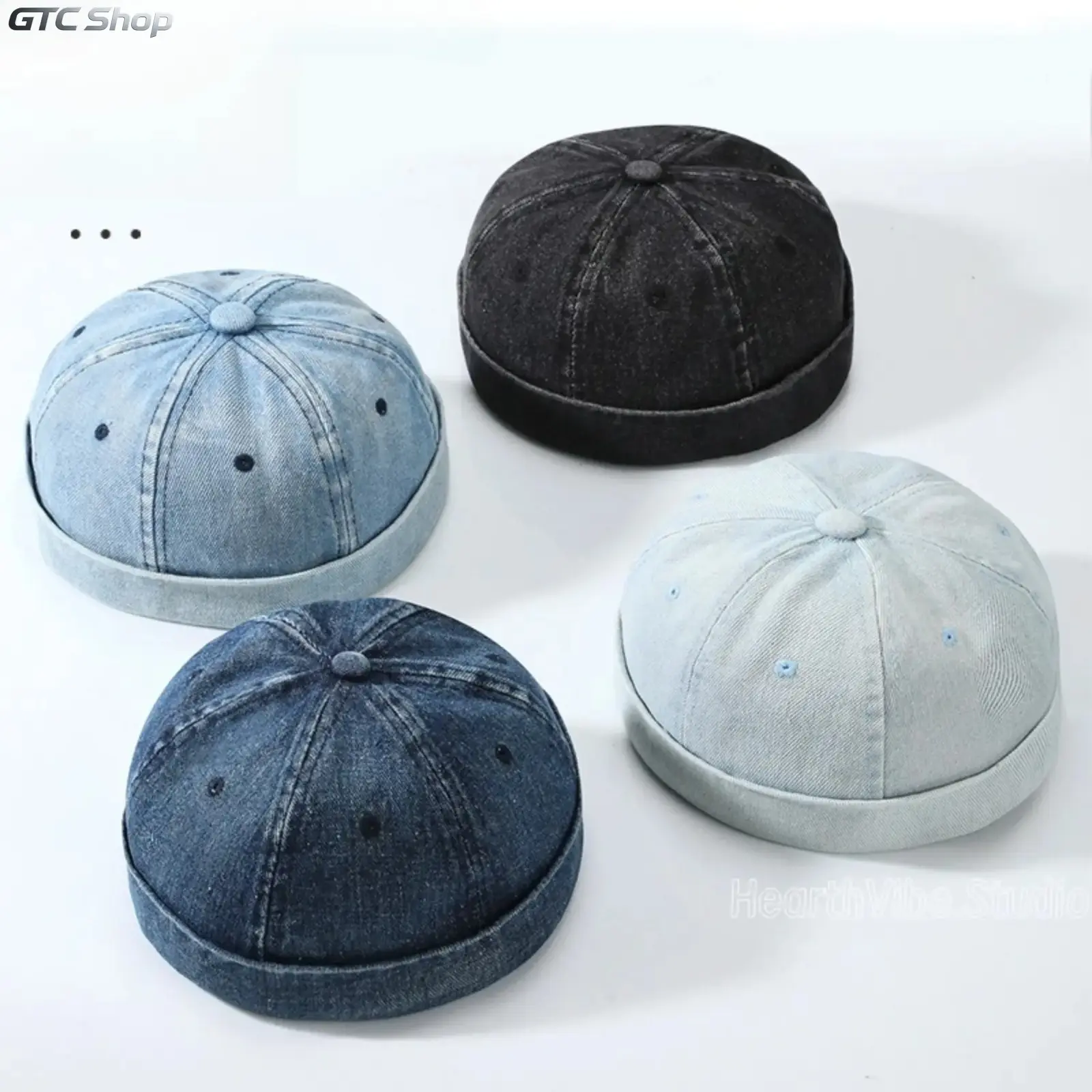 Solid Cotton Docker Hat, Unisex Brimless Sailor Style Cap with Adjustable Back Strap, Lightweight Casual Headwear, Breathable Soft Skullcap for Outdoor Sports Daily Walking Travel Street Outfits