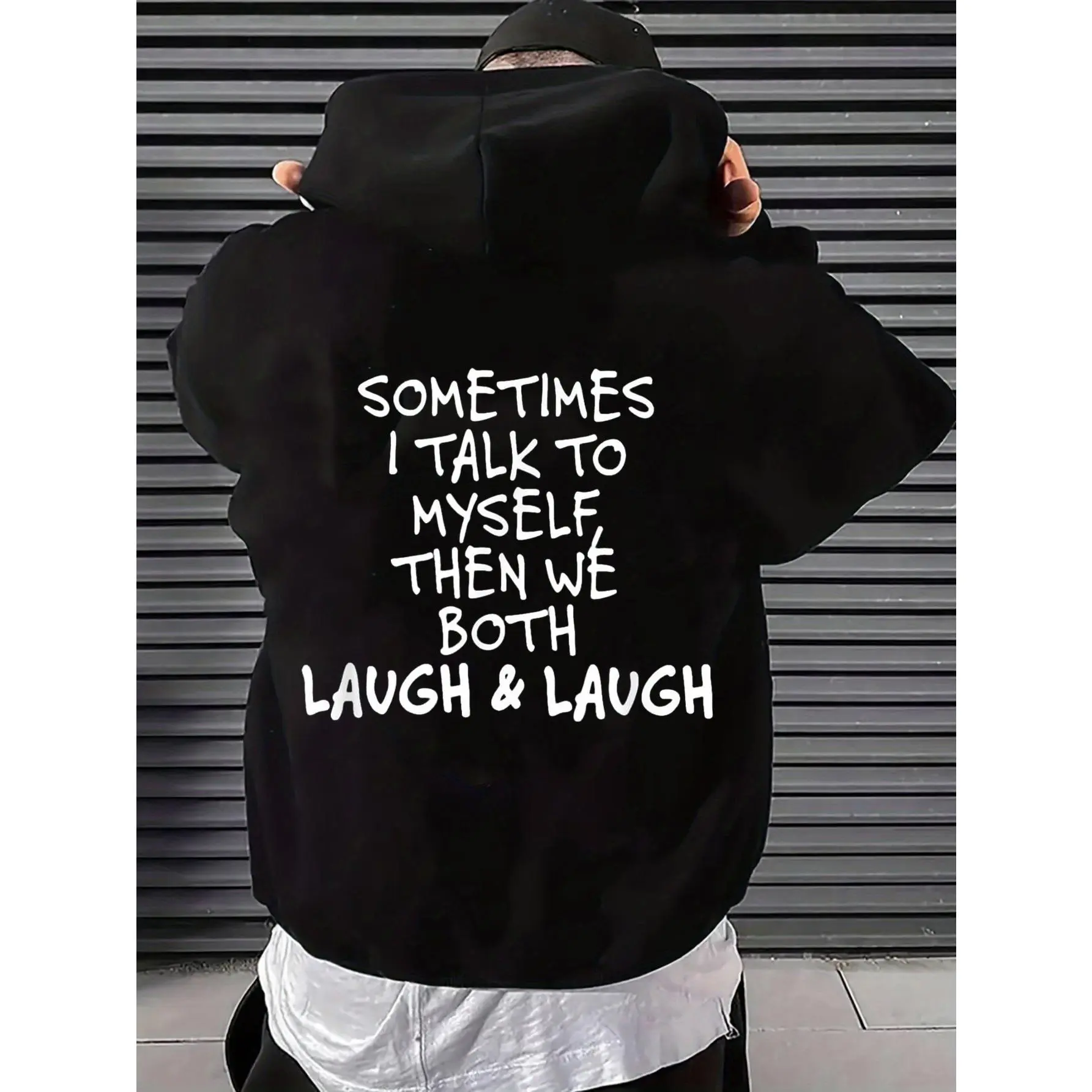 Mens Hooded Sweatshirt Black Humor Graphic Statement Casual Style Plus Size Long Sleeve Pullover Casual,Sarcastic Funny Text Hoodie, Great For Daily Hangout