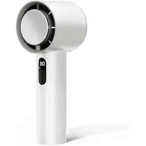 Fan Jet Ultra - Turbo Handheld Fan with Peltier Ice Cooling System| USB Type C Rechargeable, 10-100 Speed Settings, 14,000 RPM, 4800mAh , Portable for Travel//Office (White)