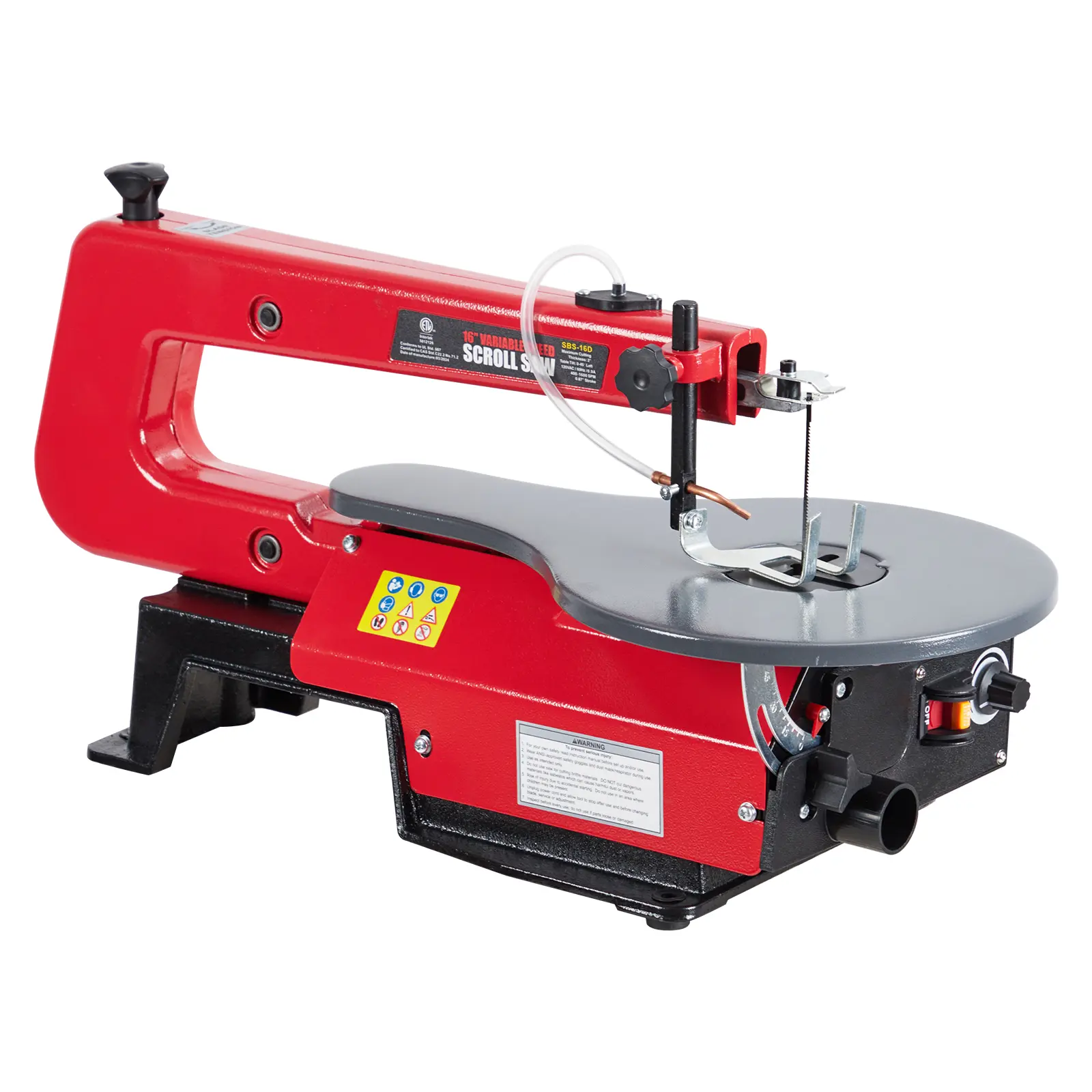 16-Inch Variable Speed Scroll Saw with Tilting Worktable 0-45°, Dust Port for Home Woodworking, Crafting Acrylic, and Making Detailed Cuts – with LED / Without LED