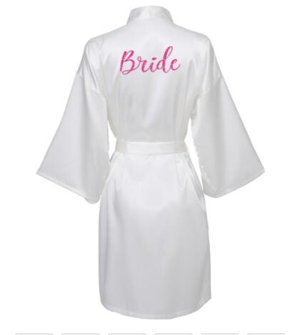 Silk Satin Robes Bridesmaid Bride Robes Bridesmaid Robes Wedding Long Robe Bathrobe Gold Print Royal Blue Robe