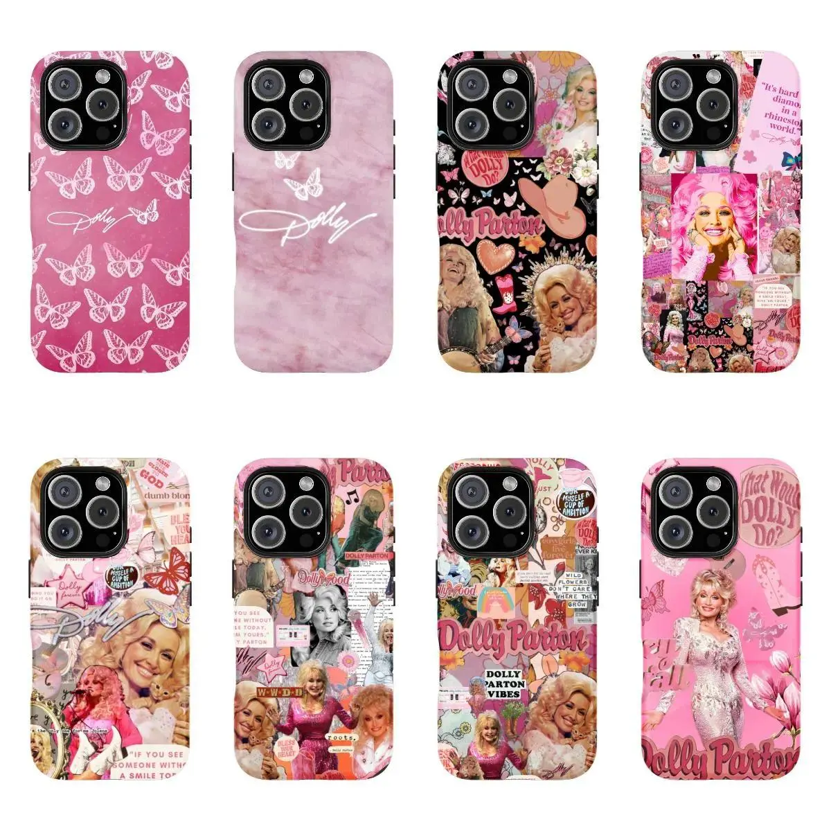 Pink Cute Dolly Parton Vintage princess Collage Themed Phone Case Premium Texture Anti-Drop For IPhone 17-11, Pro Max, Pro Plus, and Samsung S26-22 Protection Safety