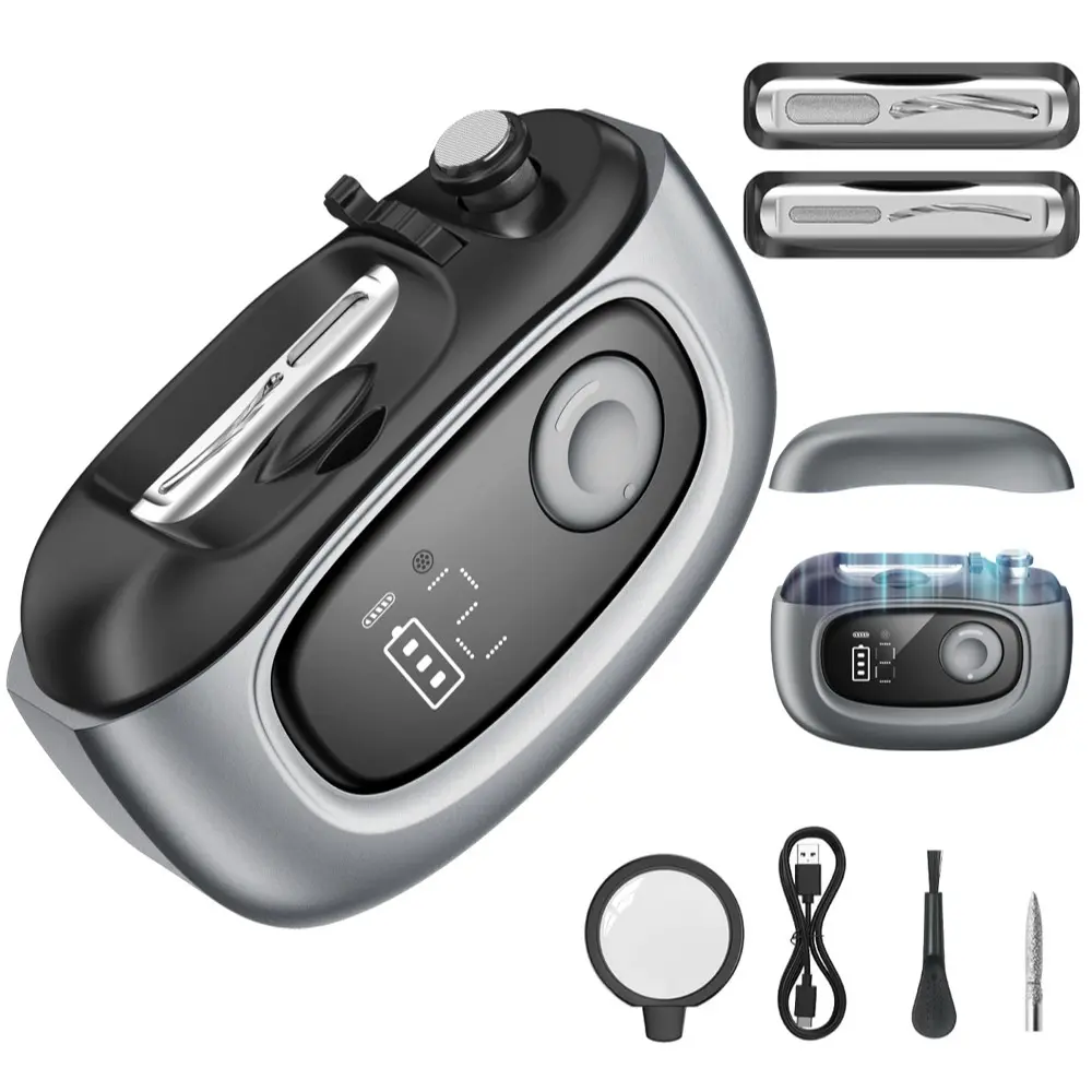 Electric Nail Clipper, Automatic Nail Trimmer for Seniors, USB Charging, LED Display, Polisher, Manicure Tool, Thick Nails, Kids & Adults