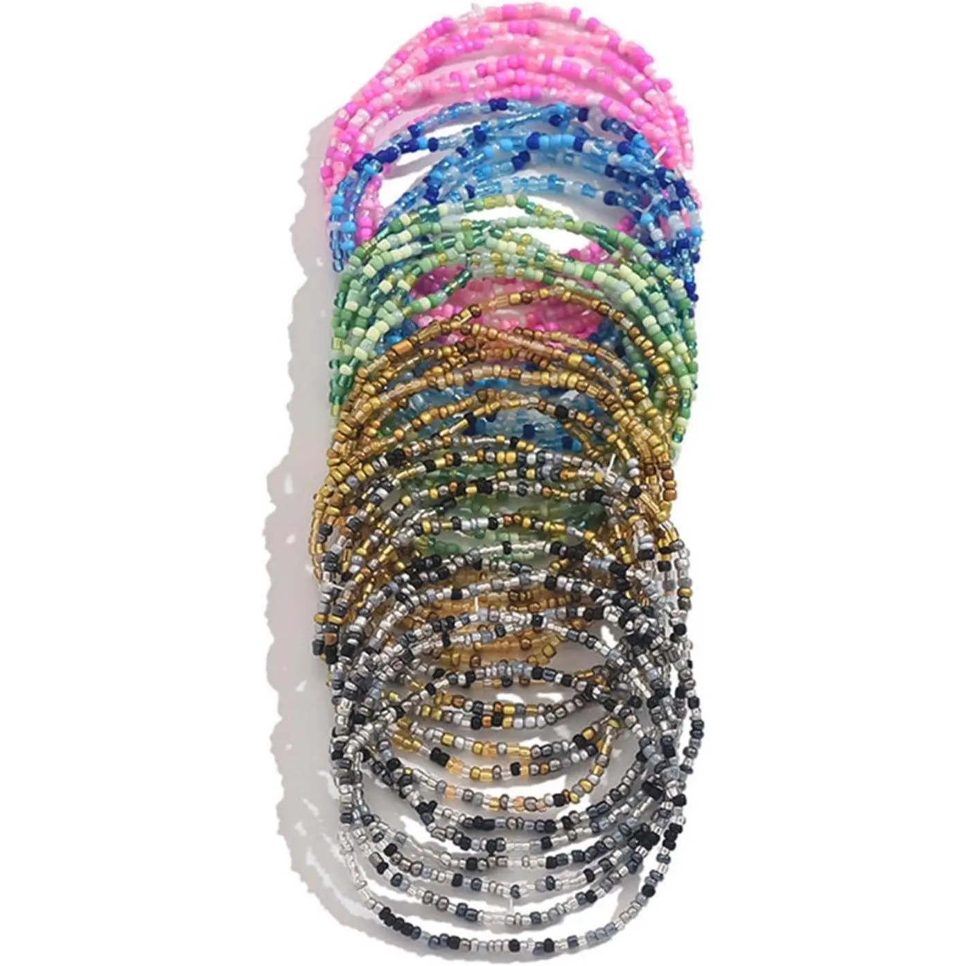 30/36 Pcs Colorful Seed Beaded Bracelets Bohemian Glass Beads Stackable Bracelets for Women