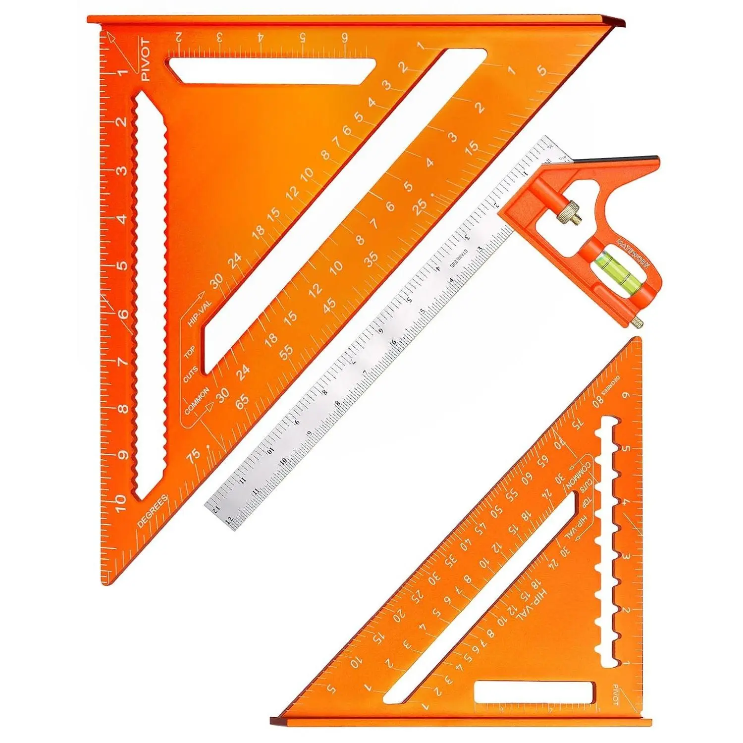 Combination Square 7" 12" Carpenter Square Woodworking Carpentry | Carpentry Square Woodworking Tool Set, 12" Combo Square -in- Layout Tool  Framing Square, Stainless Steel Ruler