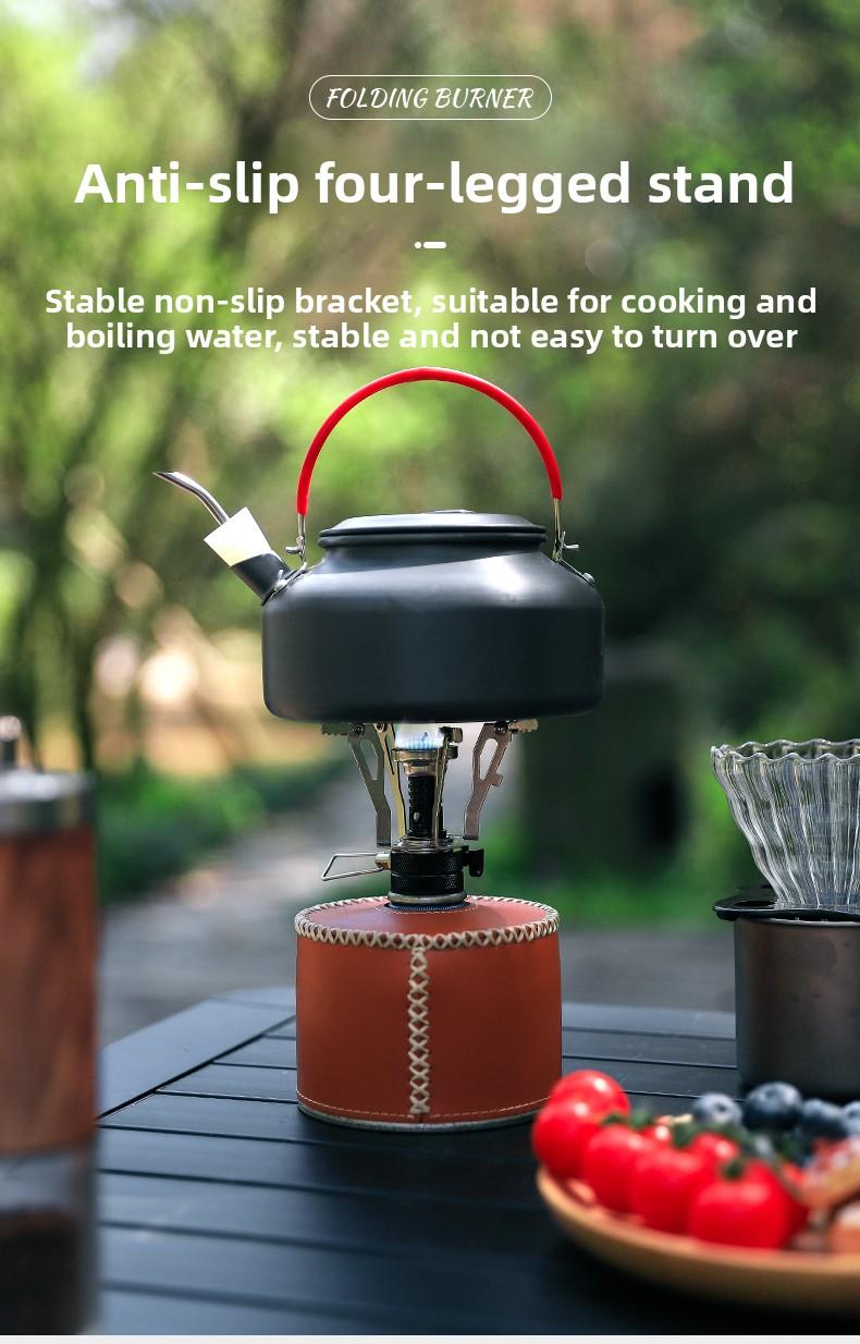 Portable Backpacking Stove Mini Camping Stove with Electronic Ignition All-in-One Outdoor Cooking Gear for Backpacking Travel Hiking Picnic Wild Camping