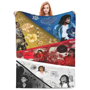 Michael Jackson Retro Printed  HD Blanket Soft Throw Blanket for Home Bedroom Bed Sofa Travel Office Solid Cover Blanket  Adults----Warm Haven Textiles