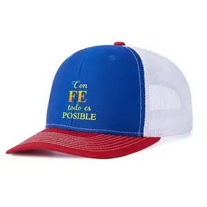 Adult Faith-Based Graphic Christian Trucker Baseball Cap - 100% Polyester, Breathable Mesh Back, Lightweight Casual Premium Gift Hat with "Con Dios Todo Es Posible" Graphic