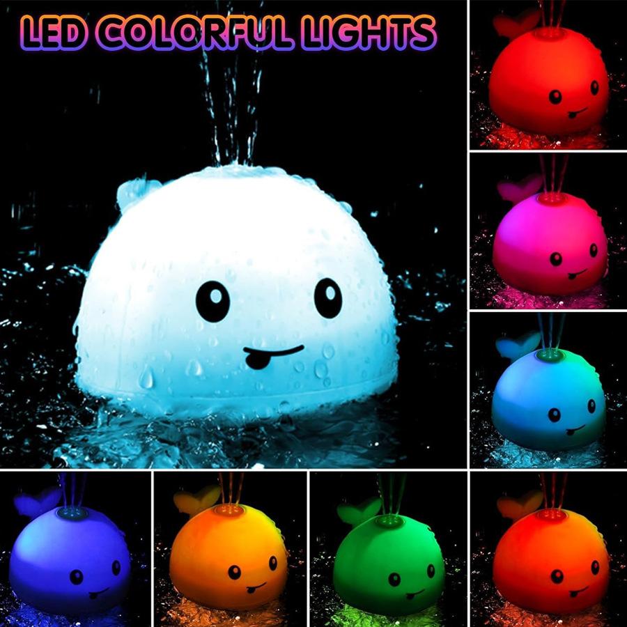 [Upgraded] Viral Whale Bath Toy Sprinkler with RGB Lights| USB Rechargeable Sensory Water Toy for Toddlers & Kids| Automatic Color Changing Fountain| Perfect Birthday & Christmas Gift for Ages 3+| Level Up Bath Time Fun