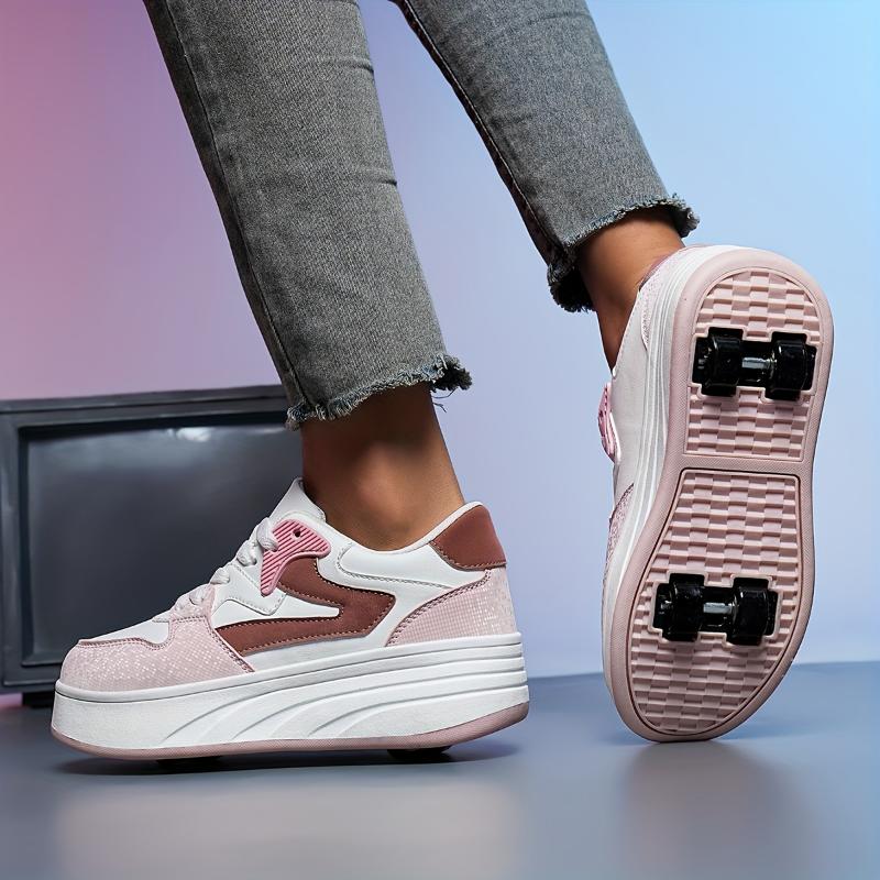 Retro Roller Skate Sneakers - Versatile, Detachable Wheels Outdoor & Streetwear, Comfortable, All-Season