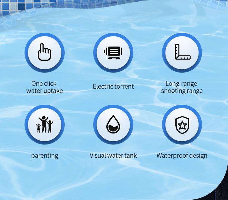 Automatically Water High Pressure Electric Water Gun Toys for Kids Summer Outdoor Pool Fight Games Children Water Toys Gift play Watergun Waterblaster