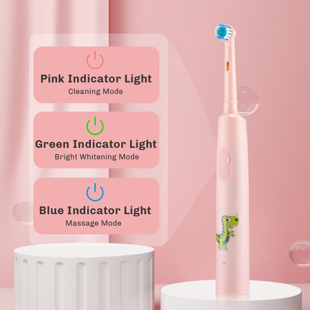 Electric Toothbrush Wonder with 25° Rotating Brush Head and 3D Vibration Cleaning, 3 Modes for Dental Care, 30-Day Long Battery Life and Type-C Fast Charging, IP67 Waterproof Design with Cartoon Patterns for Kids, Power Toothbrush