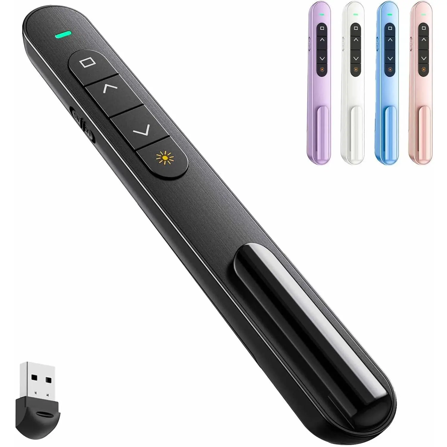 Presentation Clicker with Volume Control, 2.4GHz USB  Presenter Remote, PowerPoint Clicker Slide Advancer Compatible with , Windows,  Slides, Keynote