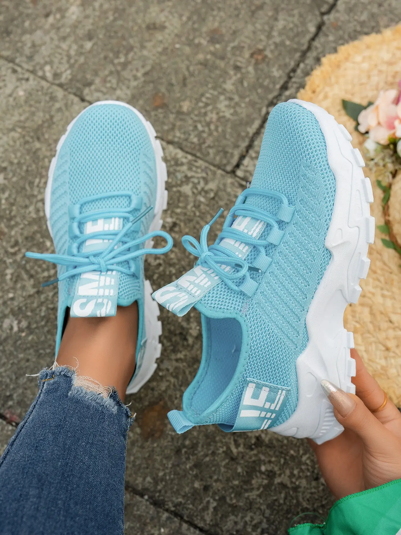 Women's Casual Dad Shoes, Breathable Mesh Upper, Lightweight Anti-Slip Sole, Outdoor Running & Commuting, Versatile Student Footwear, Breathable Running Sneakers