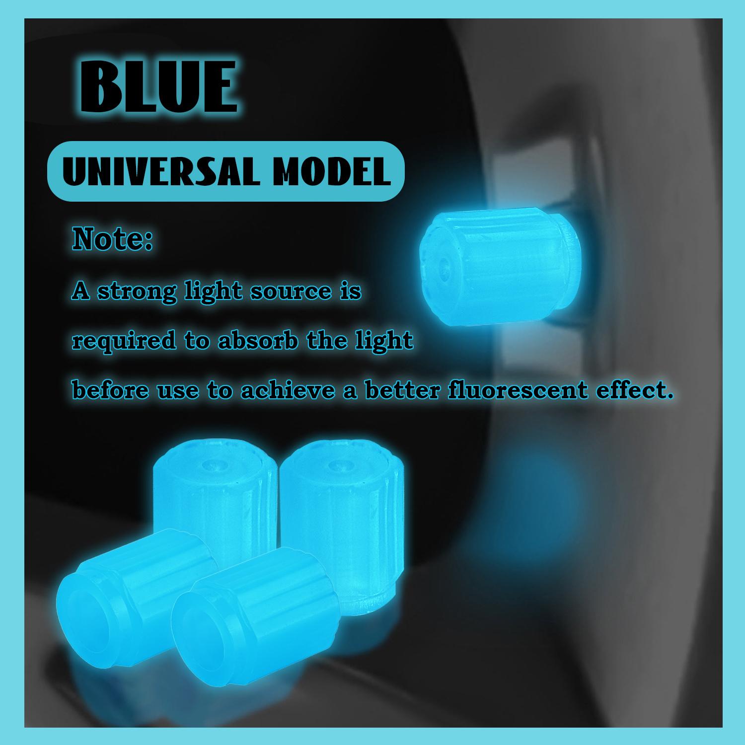Fluorescent Glow-in-Dark Waterproof Shine Air Caps Cover, Universal Glow-Ready Caps for Car Tire Valves & Bike Stem Covers, Great for Bike and Car Use