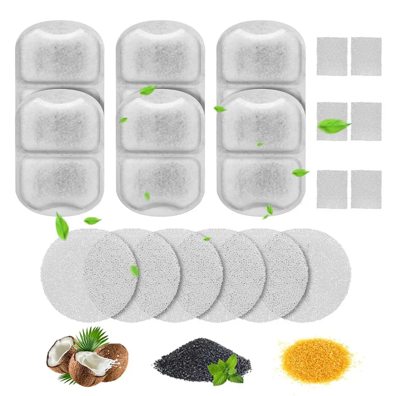 Dog & Cat Water Fountain Replacement Filters Set, High-Density Pet Water Fountain Filter, Drinking Supplies