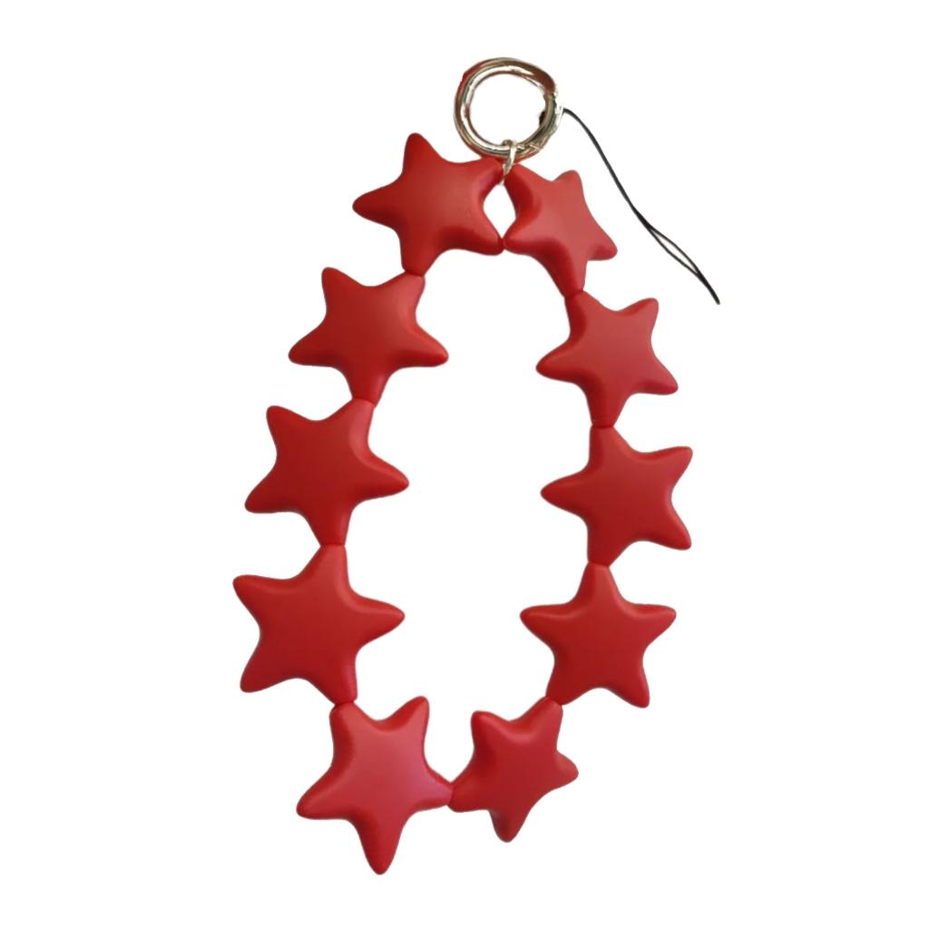 Stylish Beaded Phone Chain Colorful Silicone Star Charm for Room Decoration