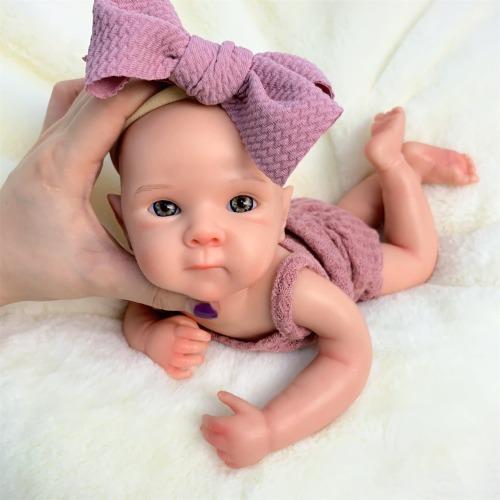 13inch/33cm Lovely Silicone Reborn Baby Doll Girl Bettie Can Open Mouth 3D Painting With Visible Veins Full Body Soft Solid Silicone Perfect As a Gift