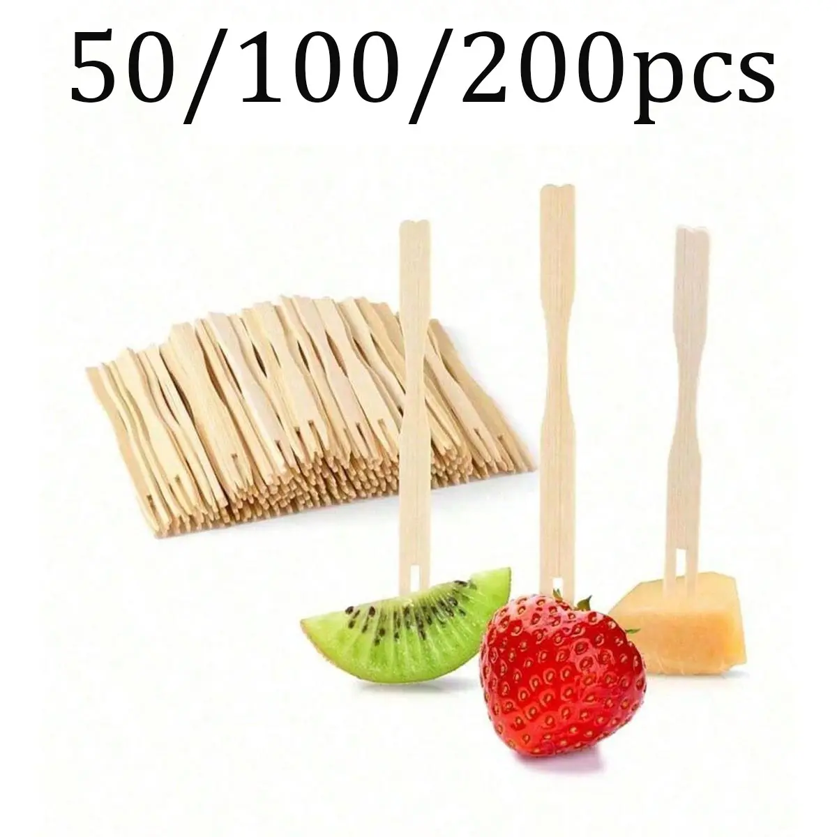 Bamboo Appetizer Forks, Fruit Forks, Dessert Forks, Home Cake Sweetener Forks, Wedding Party Supplies, Kitchen Utensils, Christmas Gifts