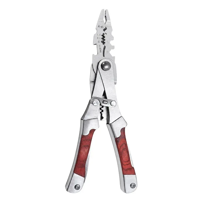 Multi-Function Pliers, Wire Stripper, Crimping Tool, Cable Cutter, Screwdriver, Metal Construction, Dual-Head Design, Ideal for Electricians