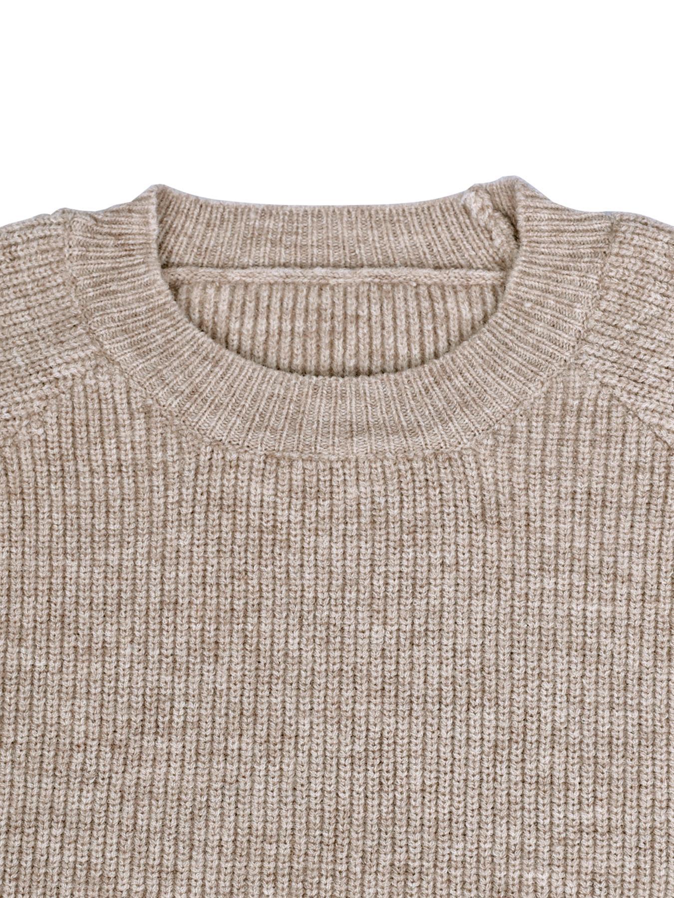 Women's Raglan-Sleeve Split Loose Long Sleeve Sweater & Elastic-Waisted Pants Set, Basic Round-Neck Top & Pants Set, Autumn & Winter Clothing for Daily Wear