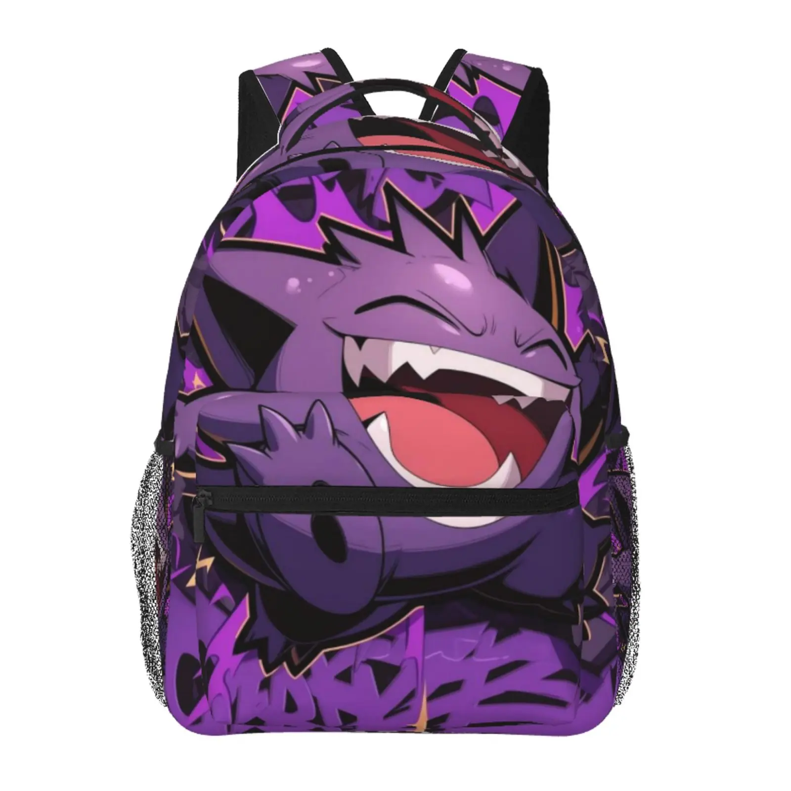 Anime Gengar2 Printed Backpack, Cute School bag for Girls Boys Teens, Cartoon Backpacks Kawaii Kids Lightweight backpack with adjustable straps Bookbag, Travel, School, College, Work, Backpack, Daily Use