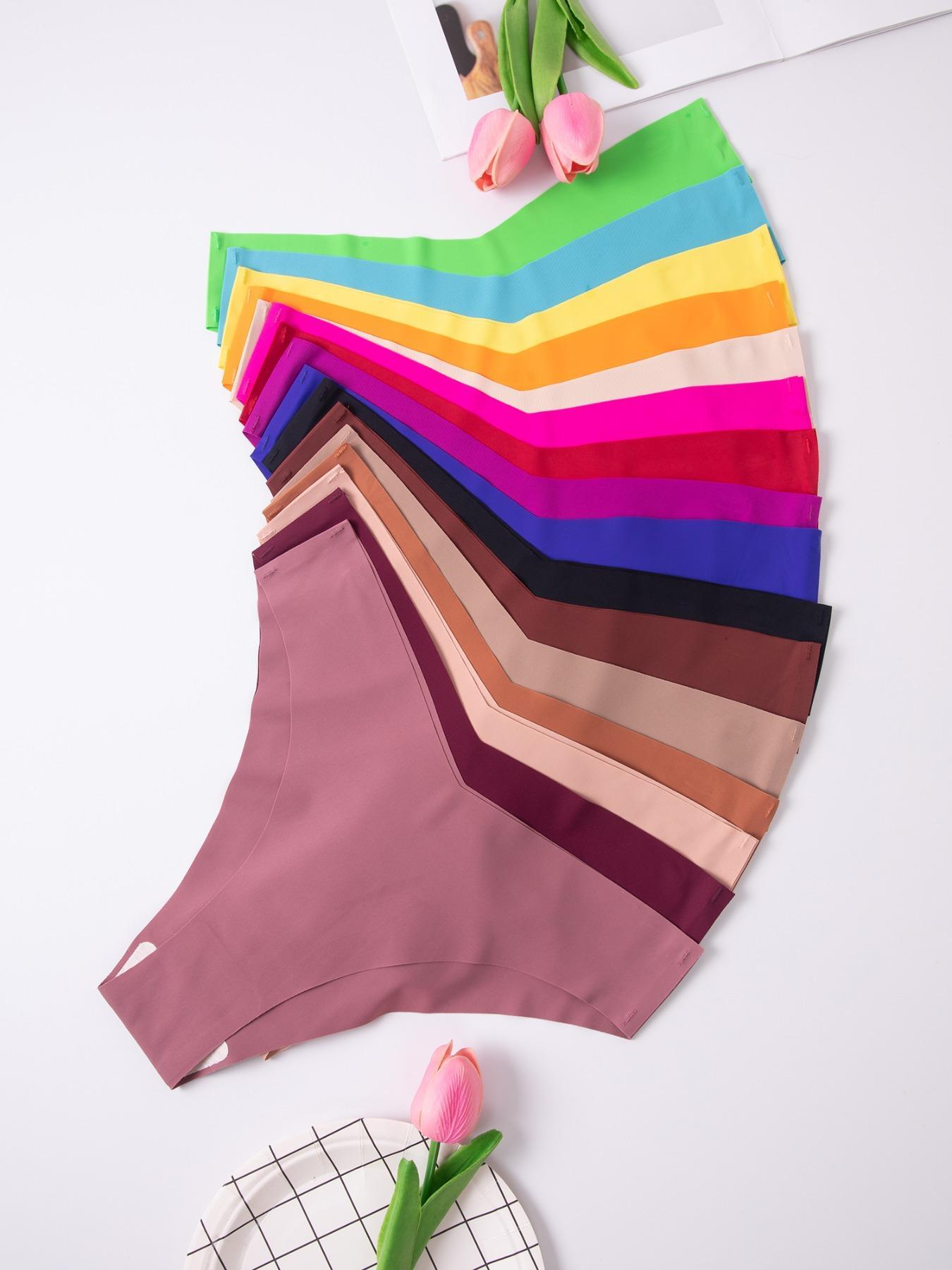 Women's Solid Color Seamless Thong, Soft Comfy Breathable Drop Waist Panty for Daily Wear, Ladies Underwear for All Seasons, Womenswear Basic