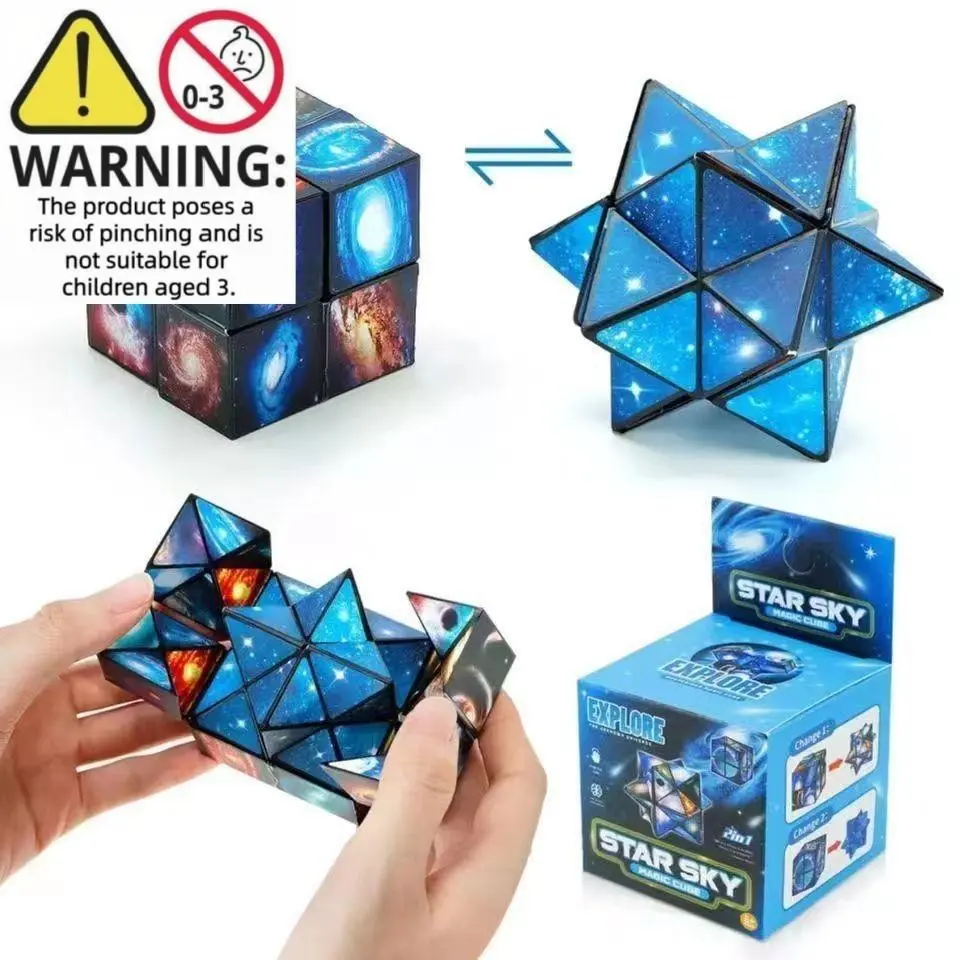 2-In-1 3D Infinite Cube Galaxy Puzzle, Stem Space Logic Toy, Brain Game for Kids & Adults, Halloween Christmas Gift for Girls Boys