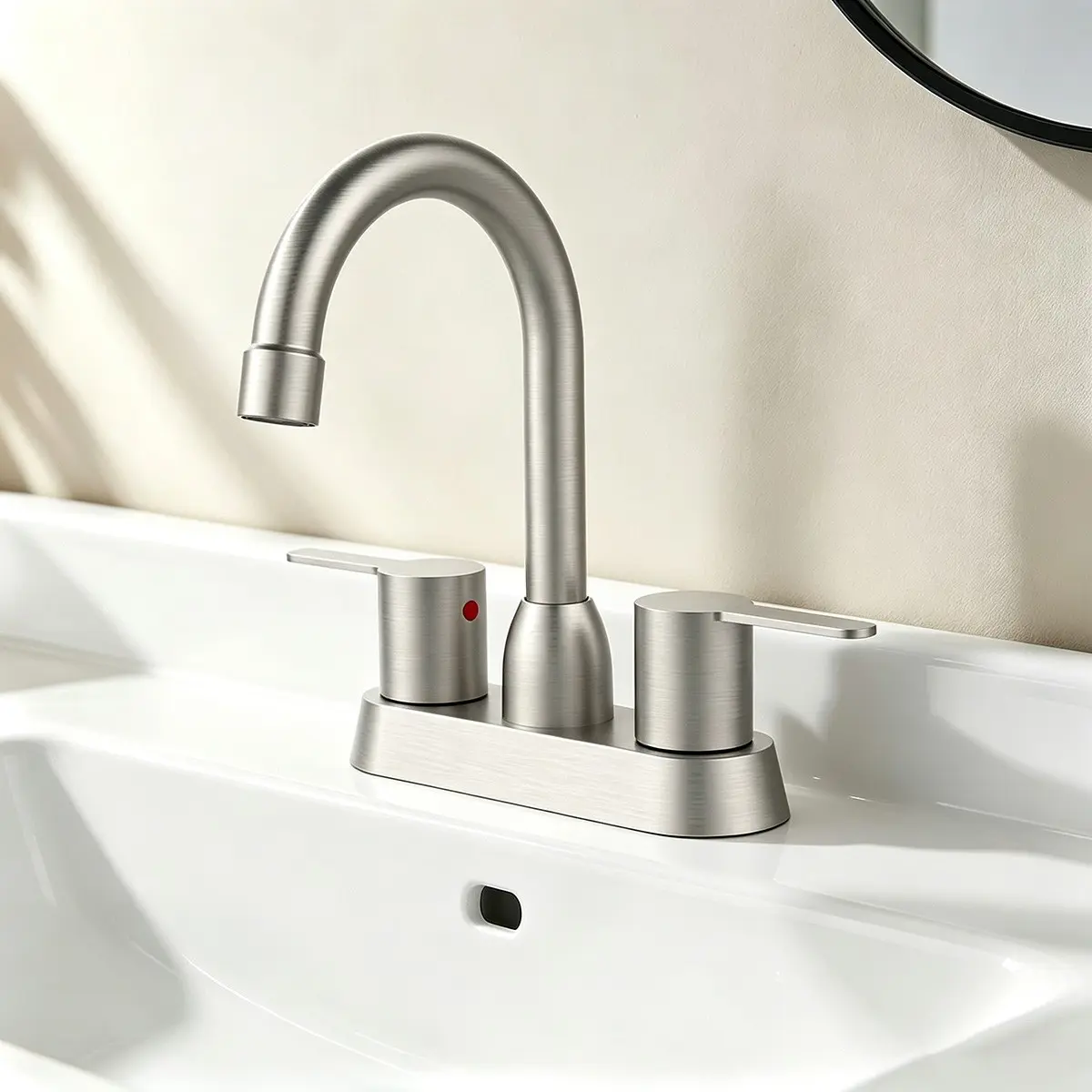 Bathroom Faucet,Double Handle Bathroom Faucet,Center Distance RV Bathroom Faucet, Suitable for 2-Hole or 3-Hole Installation