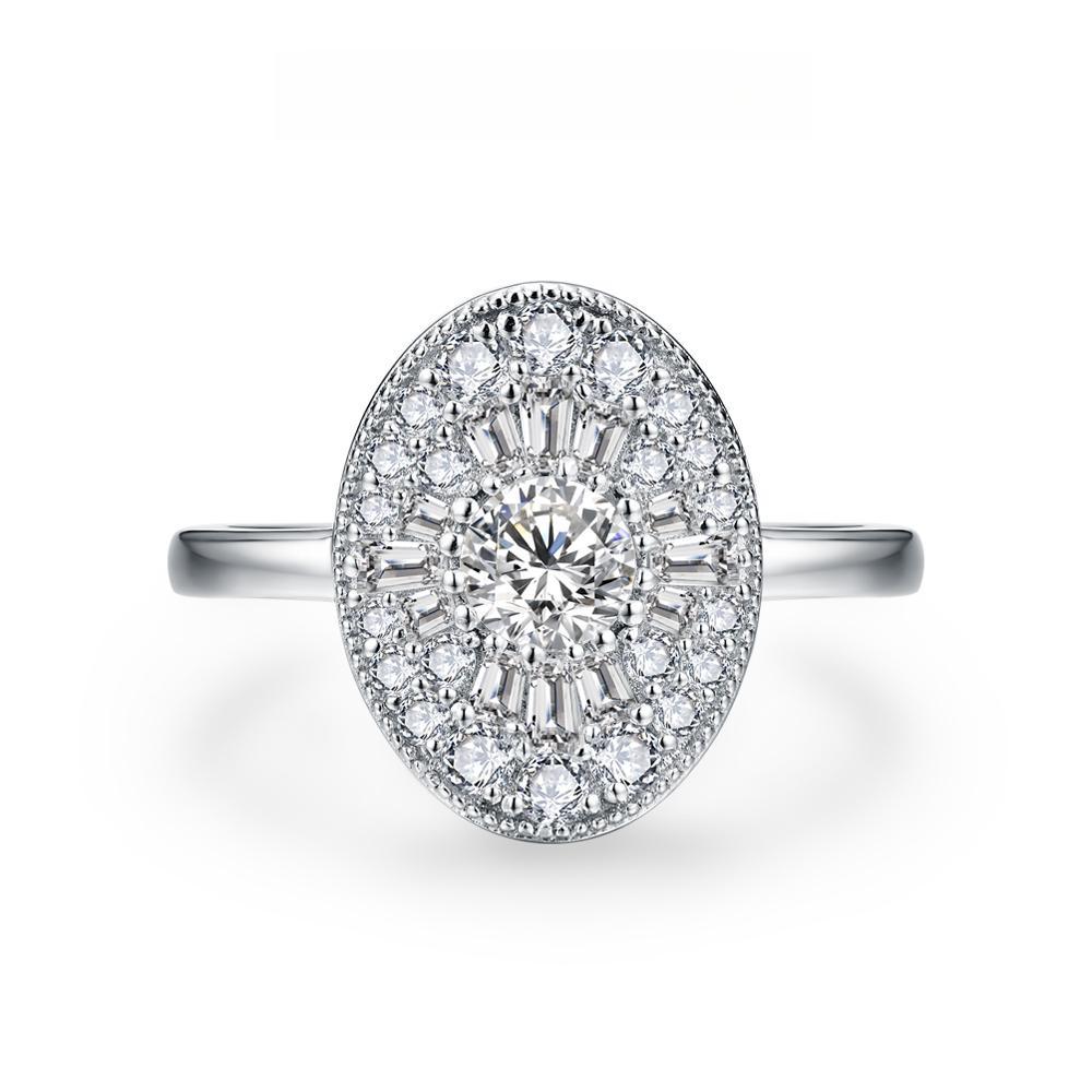 D/VVS1 Round Moissanite Engagement Ring for Women – Lab-Created Diamond Look, 925 Sterling Silver valentines gifts for gf