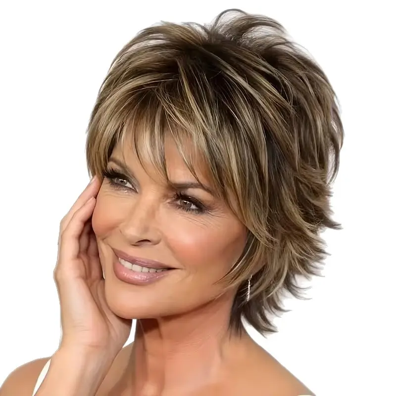 Female Short Hair Synthetic Full Machine Wig - 20-25cm Jaw-Length Pixie Straight Hairpiece, Heat-Resistant, Tangling-Resistant, Warm Natural Undertones, Chic Fresh Cut, Travel & Daily Wear Fashion Accessory for European Users