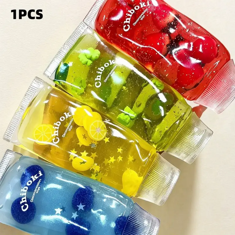 Jam Tube Squishy - Strawberry & Blueberry Moldable Non-Rebound Fidget Toy | Soft Gel Stress Ball Squishies