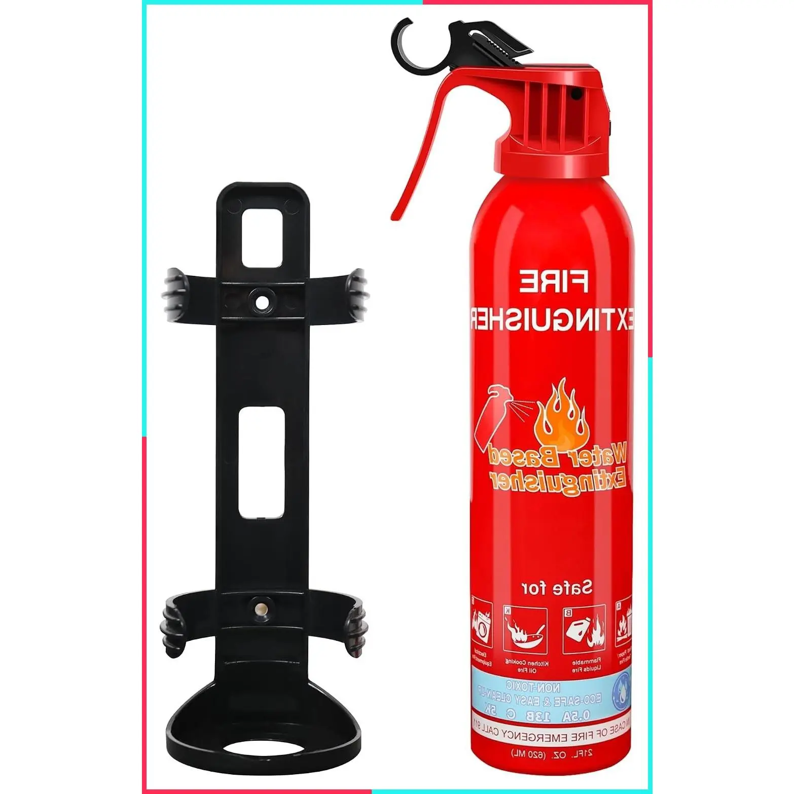Fire Extinguisher for Home, Car, Kitchen, Vehicle, Boat, Garage, Portable A, B, C, K Class Fire Extinguishers with Mount, Emergency Survival Extinguisher, Easy Access, Versatile Fire Protection