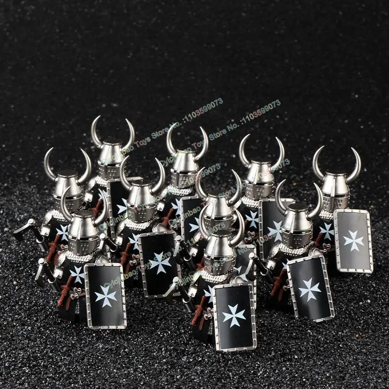 Medieval Military Knights War Cavalry Figure Building Block Assemble scene bricks Educational Children's Toys Christmas Gifts