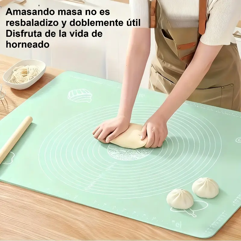 Silicone Baking Mat Non Stick Reusable Double Sided for Dough Pizza Cake Bread Cookie Candy Macaron Durable Easy Clean Baking Tool Kitchen Essential for Home & Commercial Use Natural Color
